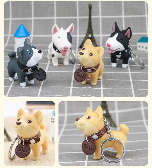 Dog Shape Promotional Plastic Keychain Non Phthalate PVC PU material 2